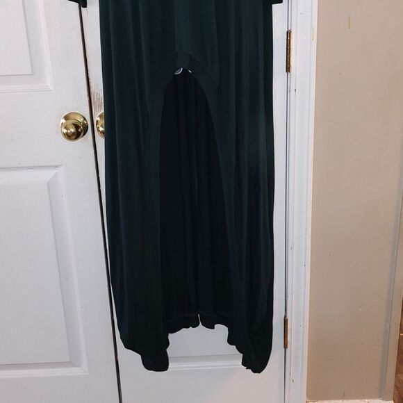 Annabelle  Flowy High Low Maxi Tunic Top  Duster  deep forest green  Sz L XL - Picture 2 of 8